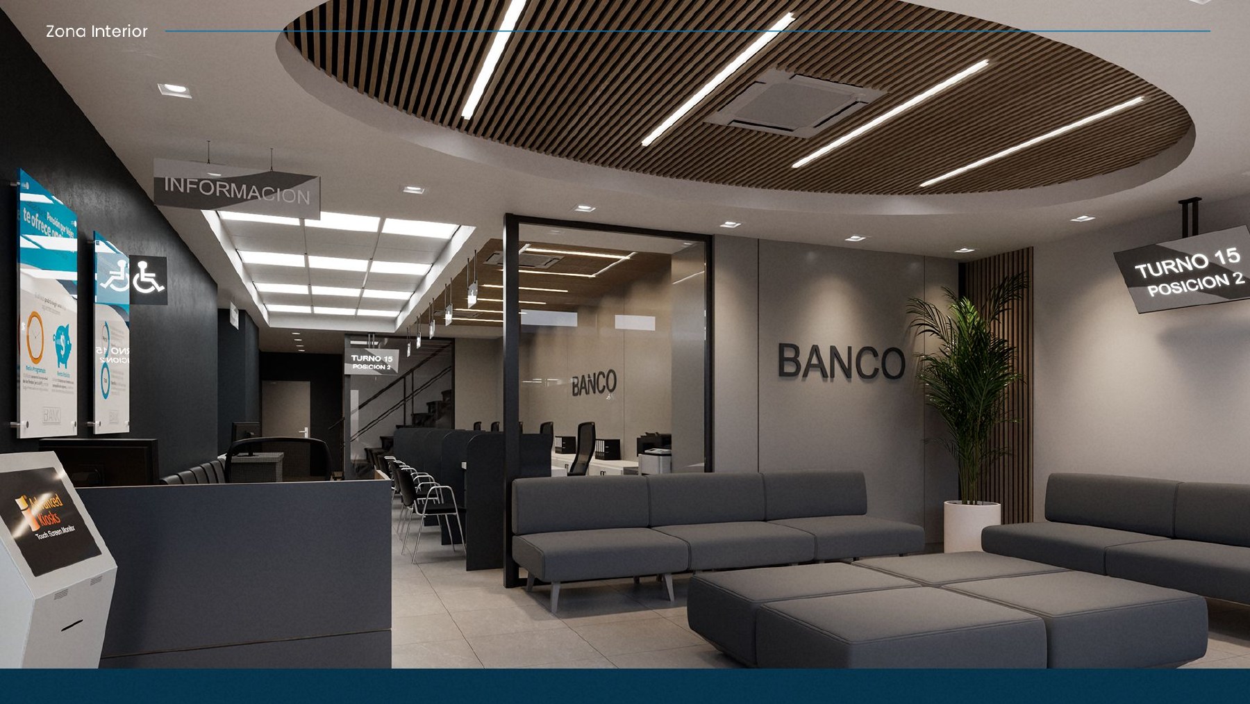 Concepto de espacio para banco o servicios financieros